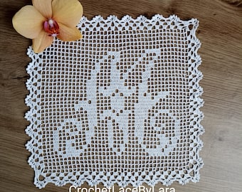 Letter coaster, crochet letter doily, name doily, personalized crochet name, crochet letter doily, personalized gift, crochet initials