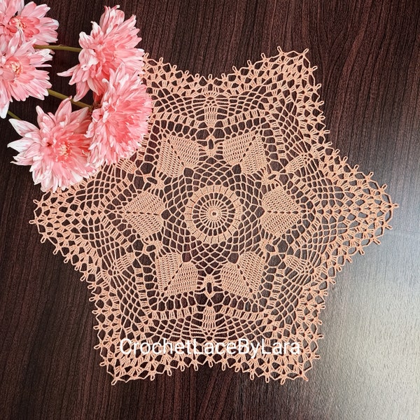 Crochet doily PATTERN, Instant PDF doily, crochet Leaves PATTERN, Ukrainian shop