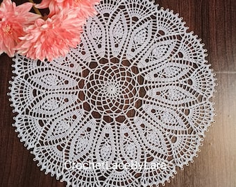 Crochet doily PATTERN, Instant PDF doily, crochet Leaves PATTERN, Ukrainian shop