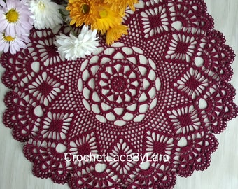 Crochet doily PATTERN, Instant PDF doily, crochet floral PATTERN, Ukrainian shop