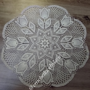 Crochet doily PATTERN, Instant PDF doily, crochet Tulips PATTERN