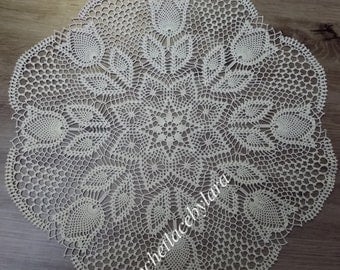 MOTIF de napperon au crochet, napperon PDF instantané, MOTIF tulipes au crochet