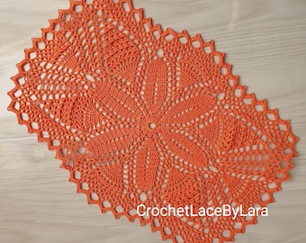 Crochet Doily PATTERN, Oval Floral Design (Instant PDF Download)