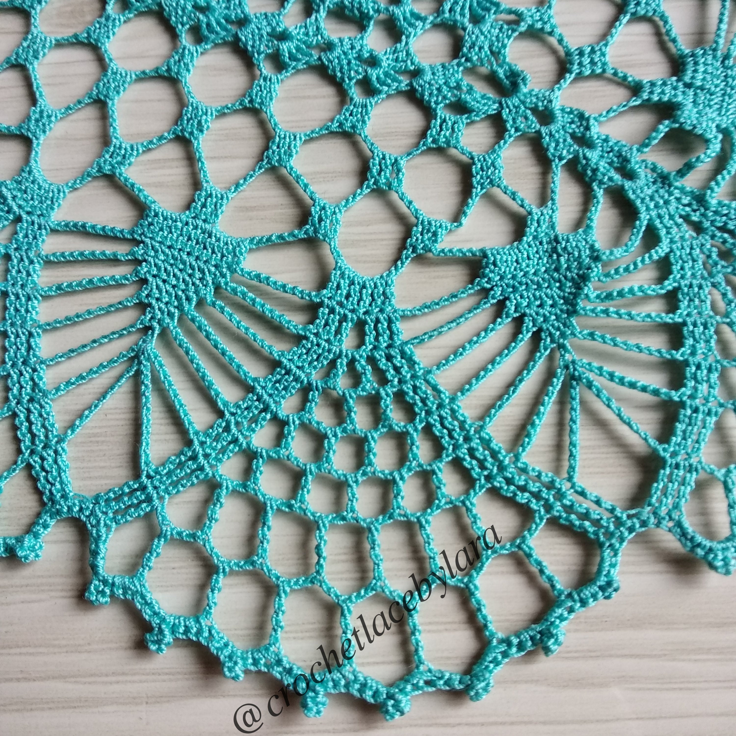 Green Oval Crochet Doily Turquoise Crochet Lace Cotton Green Etsy