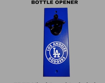 Abridor de botellas magnético de pared de béisbol de Los Angeles Dodgers MLB. Incluye calcomanía GRATIS. Ohtani