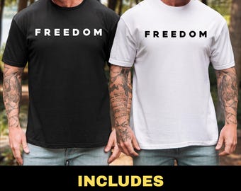 Camiseta patriota estadounidense de Charlie Kirk Freedom, estilo suave, con calcomanías de vinilo gratis