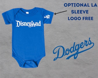 Body de bebé Bella Canvas Disneyland LA Dodgers Los Ángeles (calcomanías de vinilo incluidas).