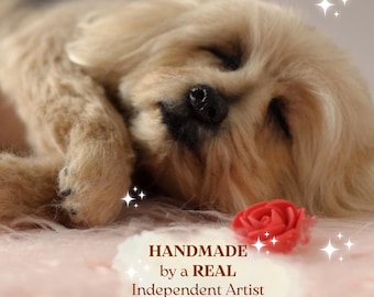 Custom dog sculpture - Needle felted personalized pet replica from picture - Dog loss gift