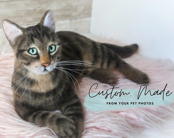 Custom Stuffed Cat, Custom Felted Cat, Custom Cat Realistic Plush, Personalized Pet Gift, Pet Memorial, Pet Stuffed Animal