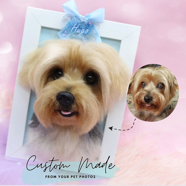 Custom Needle Felted Pet portrait, pet portrait, Pet Memorial,Pet Loss Gift, Felted Animals,Birthday Gift