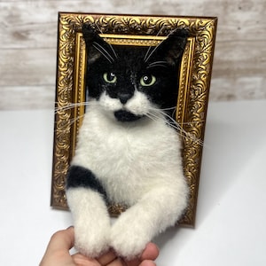 Cat portrait, Custom Cat Portrait, 3D Felt Cat , Personalized Cat Portrait, Pet Memorial, Cat Loss Gift, Pet Remembrance, Realistic cat image 10