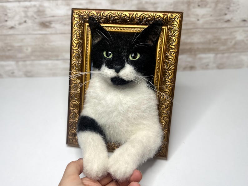 Cat portrait, Custom Cat Portrait, 3D Felt Cat , Personalized Cat Portrait, Pet Memorial, Cat Loss Gift, Pet Remembrance, Realistic cat image 10