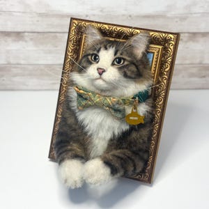 Cat portrait, Custom Cat Portrait, 3D Felt Cat , Personalized Cat Portrait, Pet Memorial, Cat Loss Gift, Pet Remembrance, Realistic cat image 8