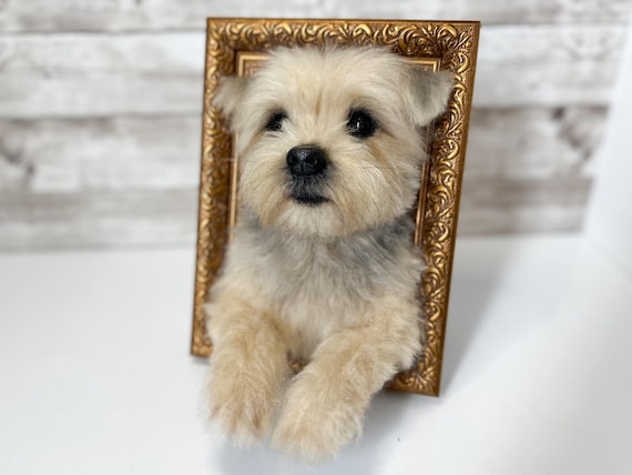 Pet portrait from photo, pet memorial ornament, dog felted pet portrait, pet loss gift, felt animals replica, custom made pet bust