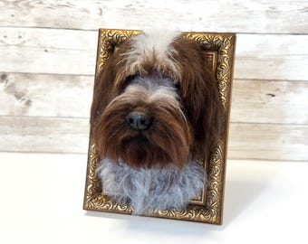 Pet portrait from photo, pet memorial ornament, dog felted pet portrait, pet loss gift, felt animals replica, custom made pet bust