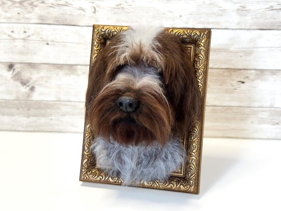 Pet portrait from photo, pet memorial ornament, dog felted pet portrait, pet loss gift, felt animals replica, custom made pet bust