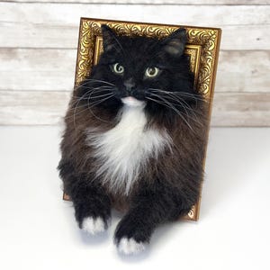 Cat portrait, Custom Cat Portrait, 3D Felt Cat , Personalized Cat Portrait, Pet Memorial, Cat Loss Gift, Pet Remembrance, Realistic cat image 2