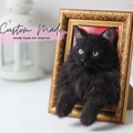 Cat portrait, Custom Cat Portrait, 3D Felt Cat , Personalized Cat Portrait, Pet Memorial, Cat Loss Gift, Pet Remembrance, Realistic cat product logo