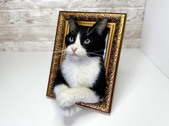 Cat portrait, Custom Cat Portrait, 3D Felt Cat , Personalized Cat Portrait, Pet Memorial, Cat Loss Gift, Pet Remembrance, Realistic cat