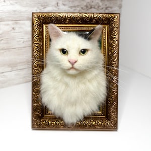 猫の肖像画、カスタム猫の肖像画、3Dフェルト猫、パーソナライズされた猫の肖像画、ペットのメモリアル、猫の喪失ギフト、ペットの思い出、リアルな猫