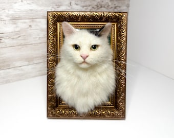Cat portrait, Custom Cat Portrait, 3D Felt Cat , Personalized Cat Portrait, Pet Memorial, Cat Loss Gift, Pet Remembrance, Realistic cat