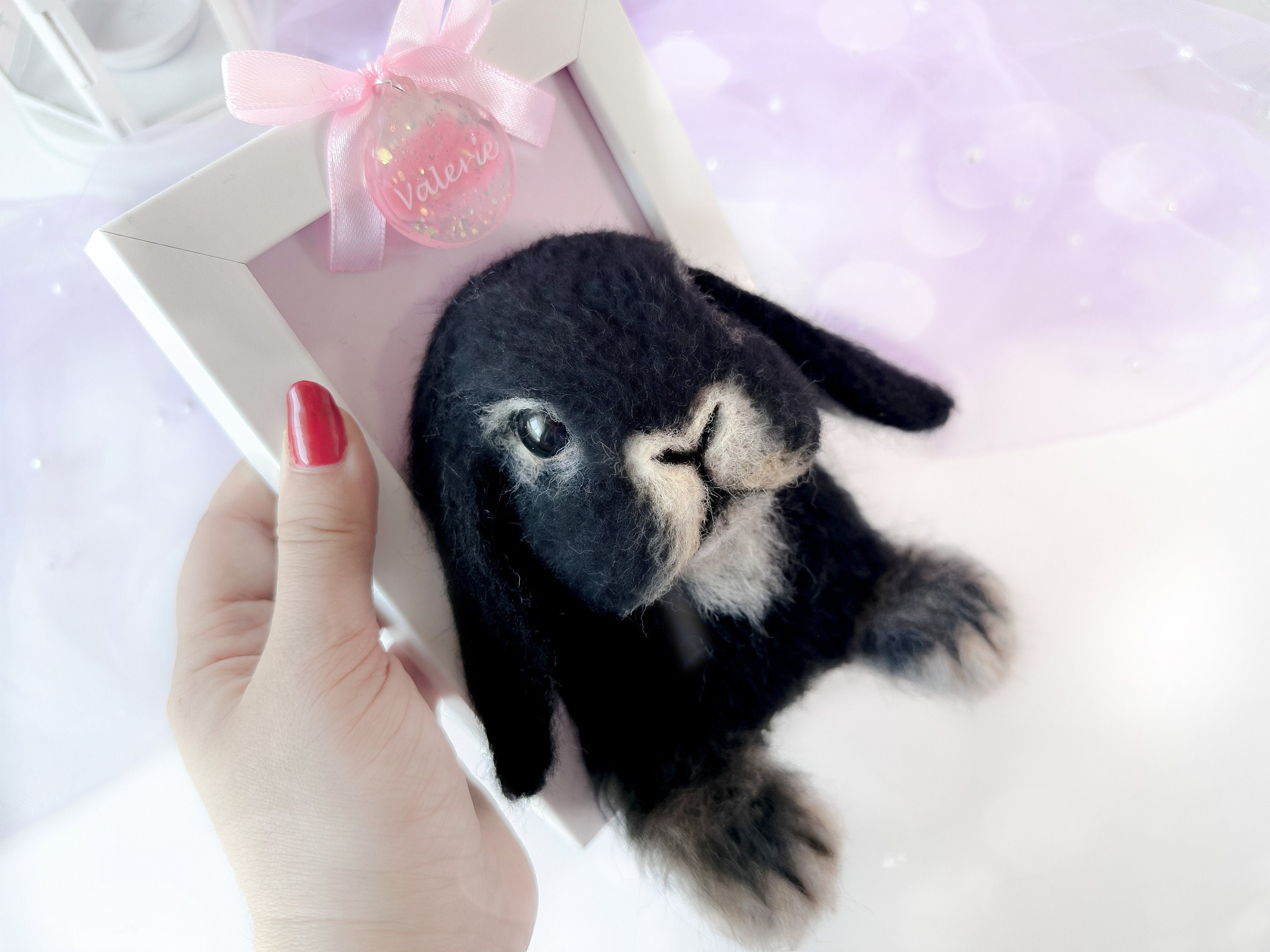 Bunny Portrait, Needle Felted Bunny Pet Replica, Realistic Rabbit ...
