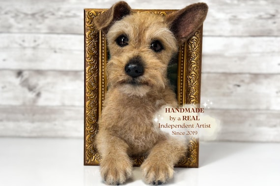 Pet portrait from photo, pet memorial ornament, dog felted pet portrait, pet loss gift, felt animals replica, custom made pet bust
