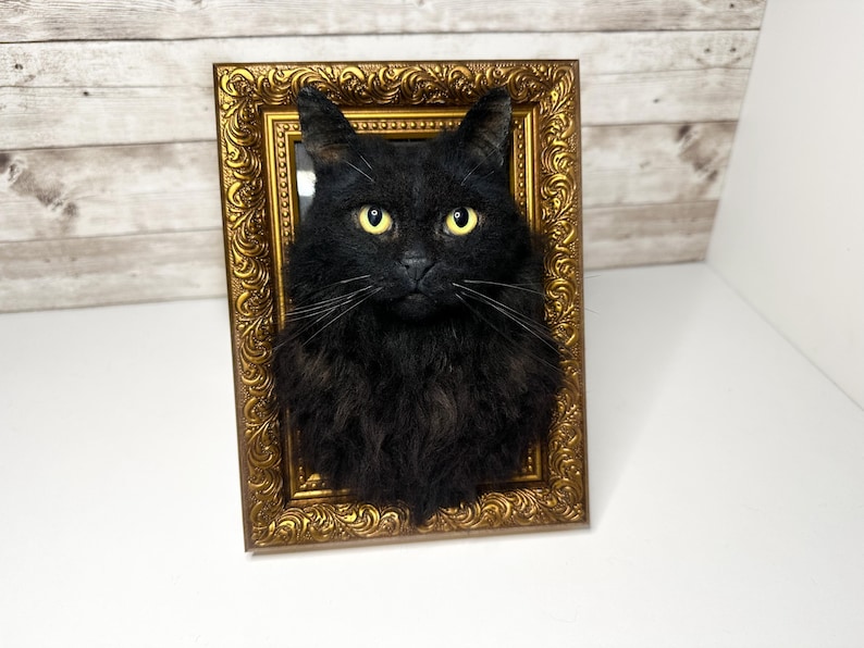 Cat portrait, Custom Cat Portrait, 3D Felt Cat , Personalized Cat Portrait, Pet Memorial, Cat Loss Gift, Pet Remembrance, Realistic cat image 14