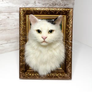 Katzenporträt, Individuelles Katzenporträt, 3D-Filzkatze, Personalisiertes Katzenporträt, Haustiergedenken, Geschenk zum Verlust einer Katze, Erinnerung an ein Haustier, Realistische Katze
