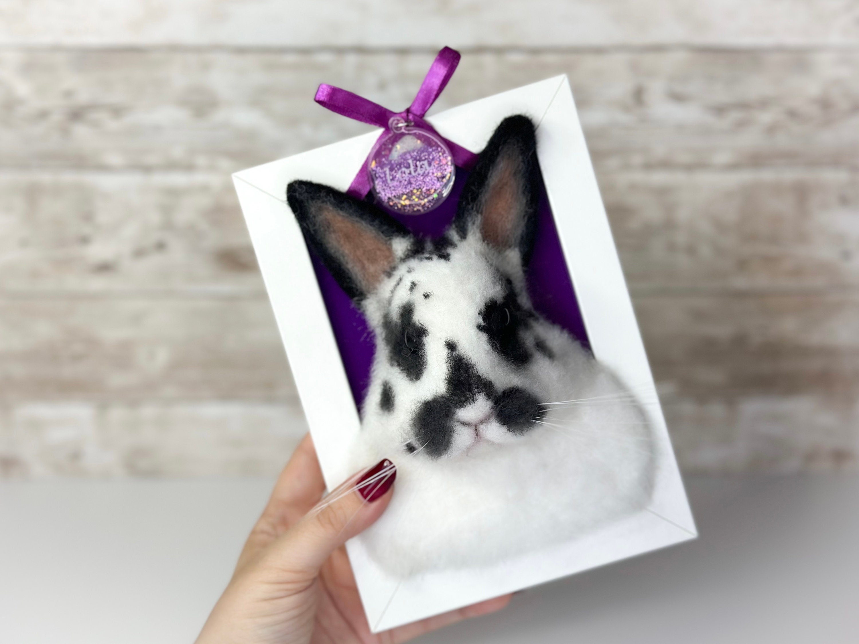 Bunny Portrait, Needle Felted Bunny Pet Replica, Realistic Rabbit ...