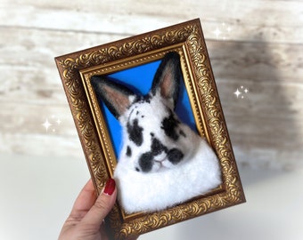 Custom Bunny Portrait Needle felted from picture - Perfect gift for bunny lovers