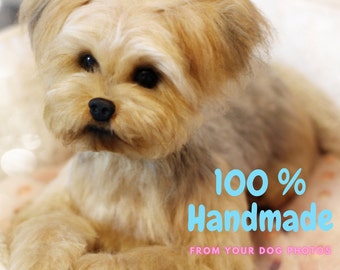 Personalisierte lebensgroße Hundereplik - Nadelgefilzter Hund - Personalisierte Haustierskulptur - Hund in Kuschelgröße