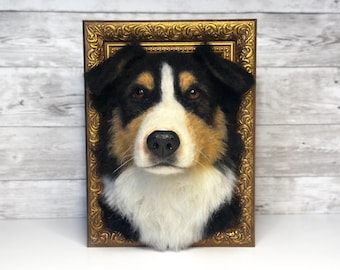 Pet portrait from photo, pet memorial ornament, dog felted pet portrait, pet loss gift, felt animals replica, custom made pet bust