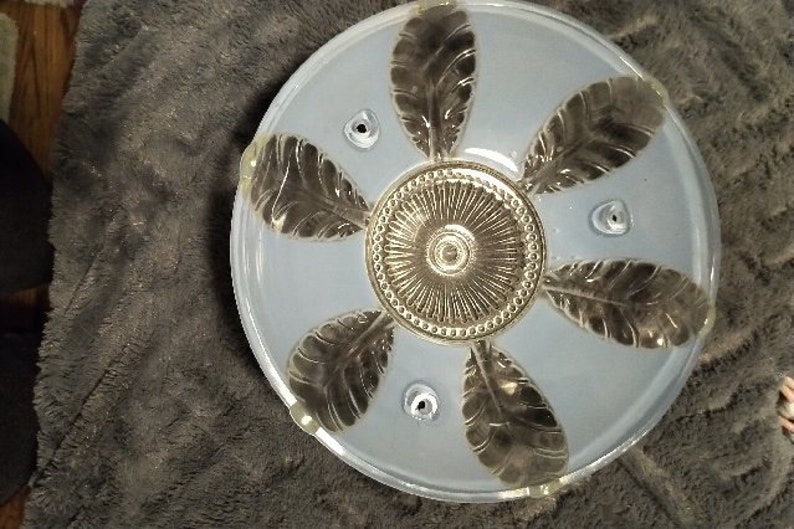 Antique Glass Light Fixture Cover Etsy