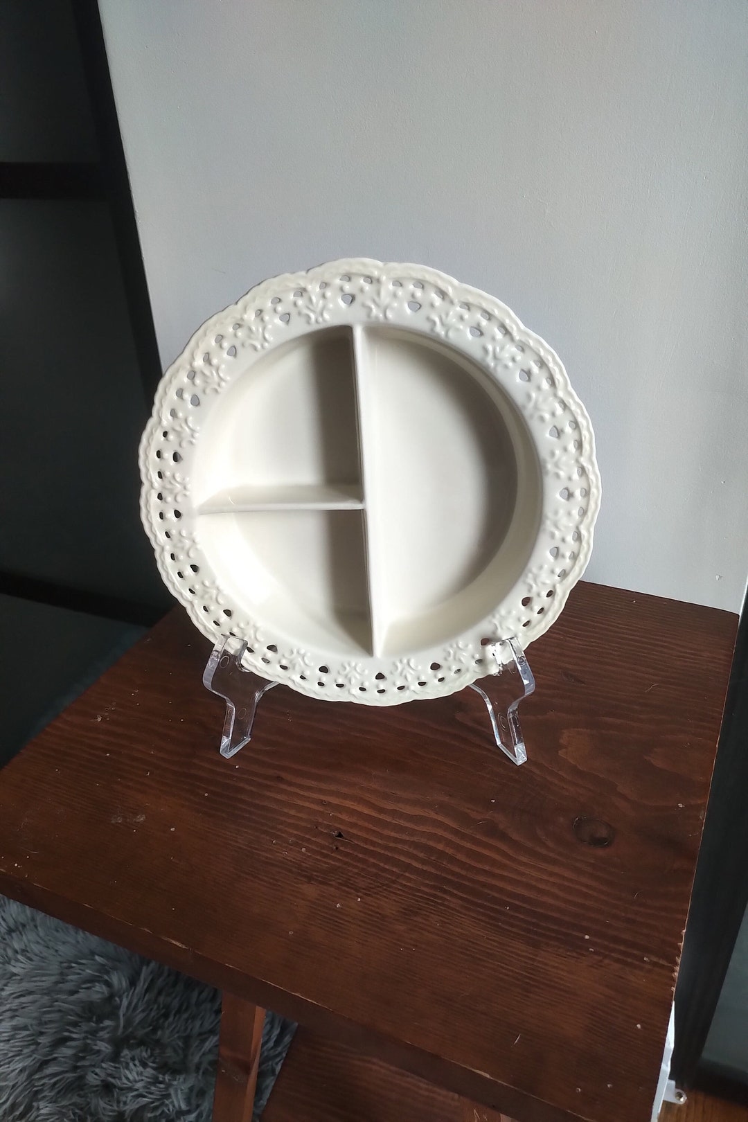 Skye Mcghie cream Lace' Sectioned Bowl Etsy