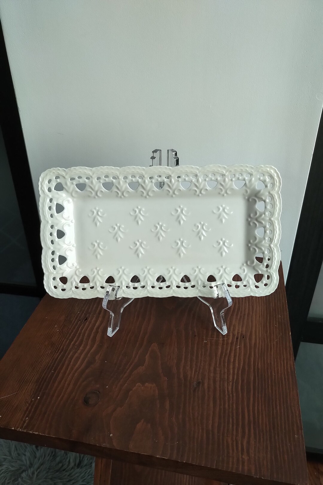 Skye Mcghie cream Lace Rectangular Plate Etsy