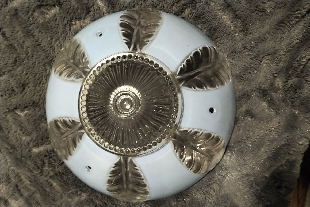 Antique Glass Light Fixture Cover Etsy