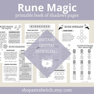 Rune Magic Printable Grimoire Pages
