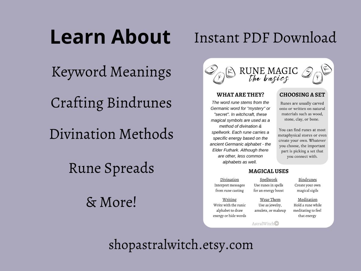 Magic Runes Paper Rune Magic Printable Grimoire Pages - Etsy