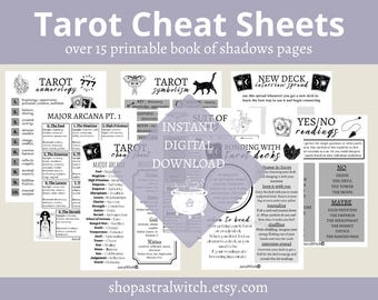 Tarot Cheat Sheets Printable Grimoire Pages