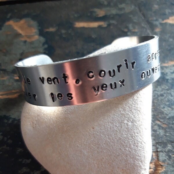 BRACELET METAL       attraper le vent courir apres une ombre rever les yeux ouverts