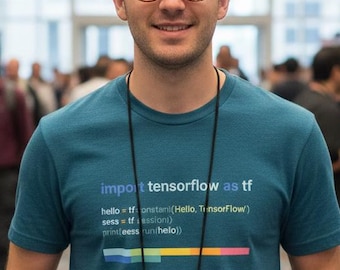 TensorFlow T-Shirt, AI, geek, nerd, coder, programmer, computer vision, face recognition tee