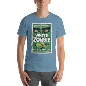 Weißer Zombie, Retro-Film-Kunst-Shirt, Kult-Klassiker-T-Shirt, Sci-Fi-Kunst, Vintage-Grafik-T-Shirt Bild 7