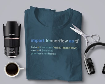 TensorFlow T-Shirt, AI, geek, nerd, coder, programmeur, computervisie, gezichtsherkenning tee