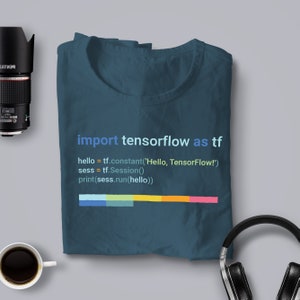 TensorFlow T-Shirt, AI, geek, nerd, coder, programmer, computer vision, face recognition tee