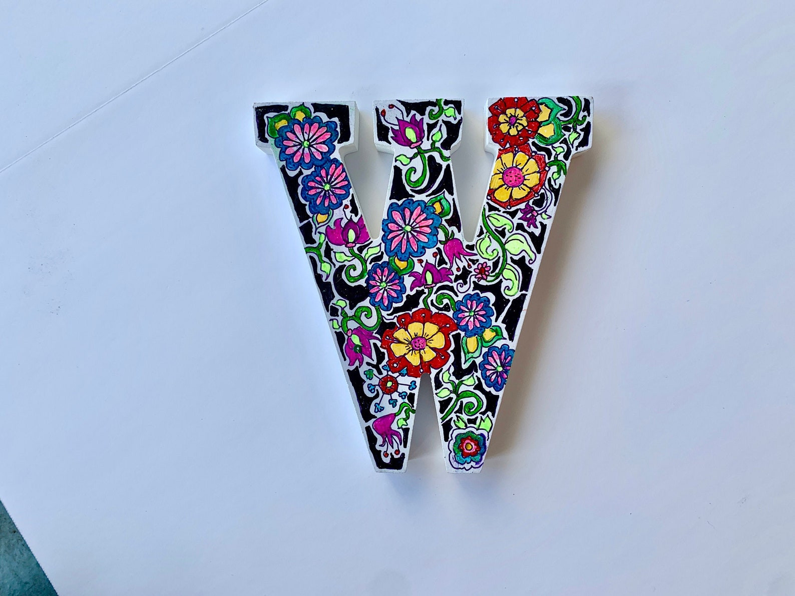WOOD LETTER W Deliciously Hand Painted for Decor or Delightful Gift Etsy