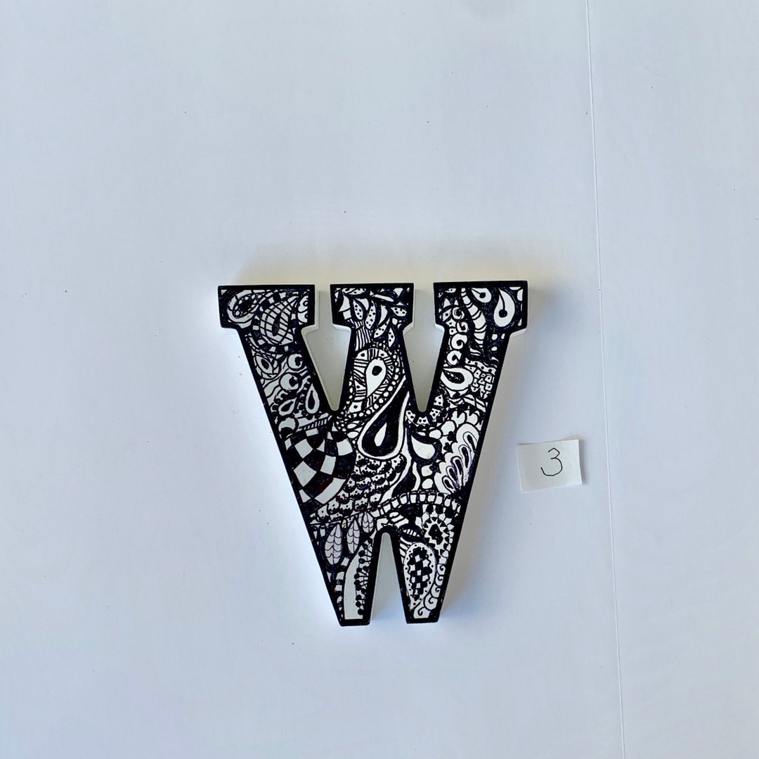 LETTER W OOAK Hand Painted Wood Letter for Decor or Gift - Etsy