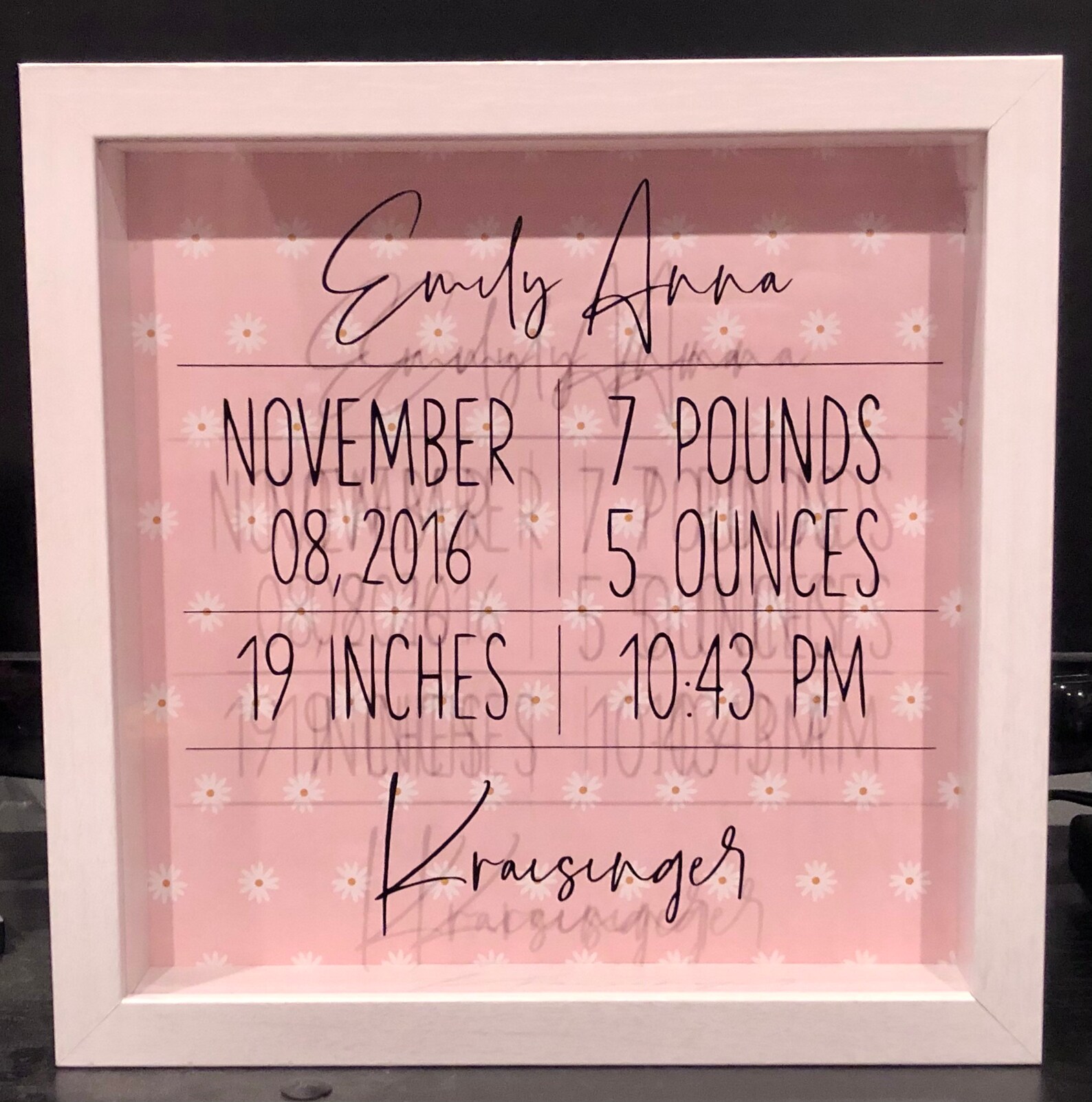 Birth Announcement/Baby Shadow Box Etsy