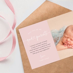 GodParent Proposal Card | Will you be my godparents | Baby Photo Card GodParent Printable Proposal | Editable Template | Instant Download