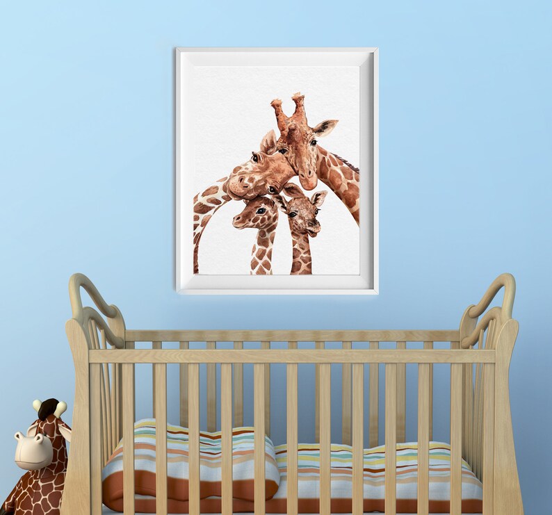 Giraffe Family Wall Art Nursery Art Print Giraffe Nursery Etsy